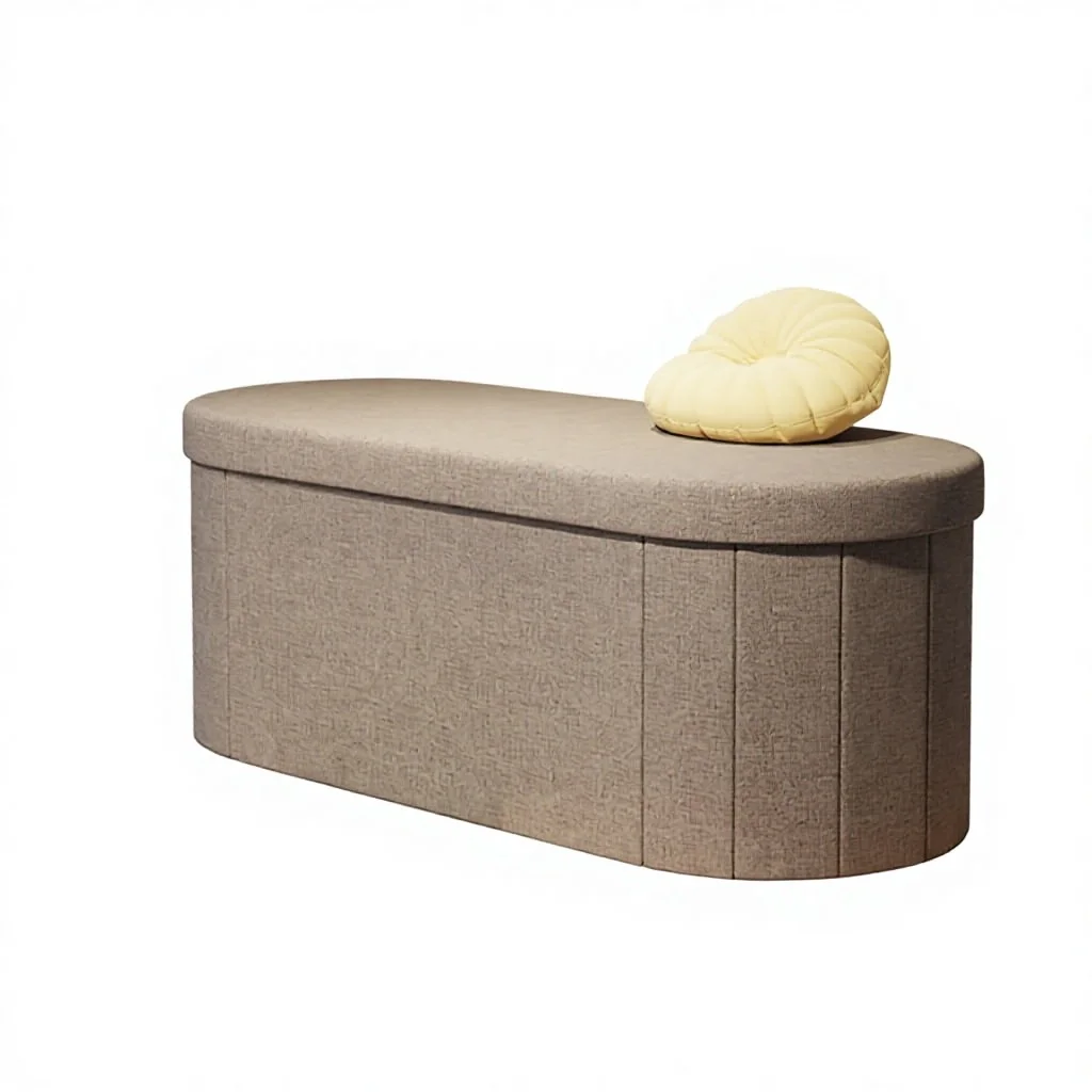 Long linen folding storage stool can sit, multi-functional large-capacity quilt storage box, modern simple design