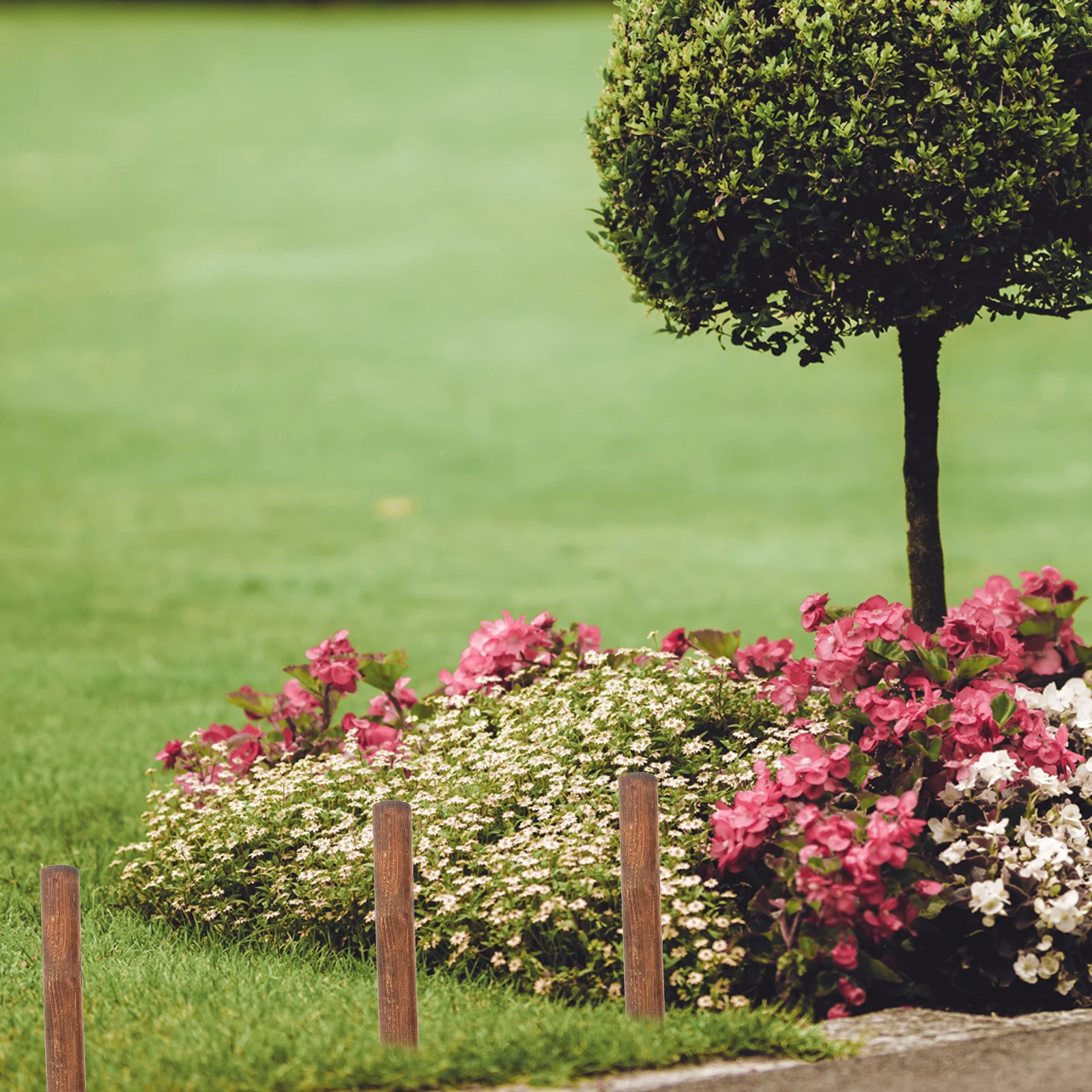 

2Pcs Tree Support Garden Fence Wood Lawn Edging Durable Decorative Border for Yard Garden Landscaping Outdoor Villa Border