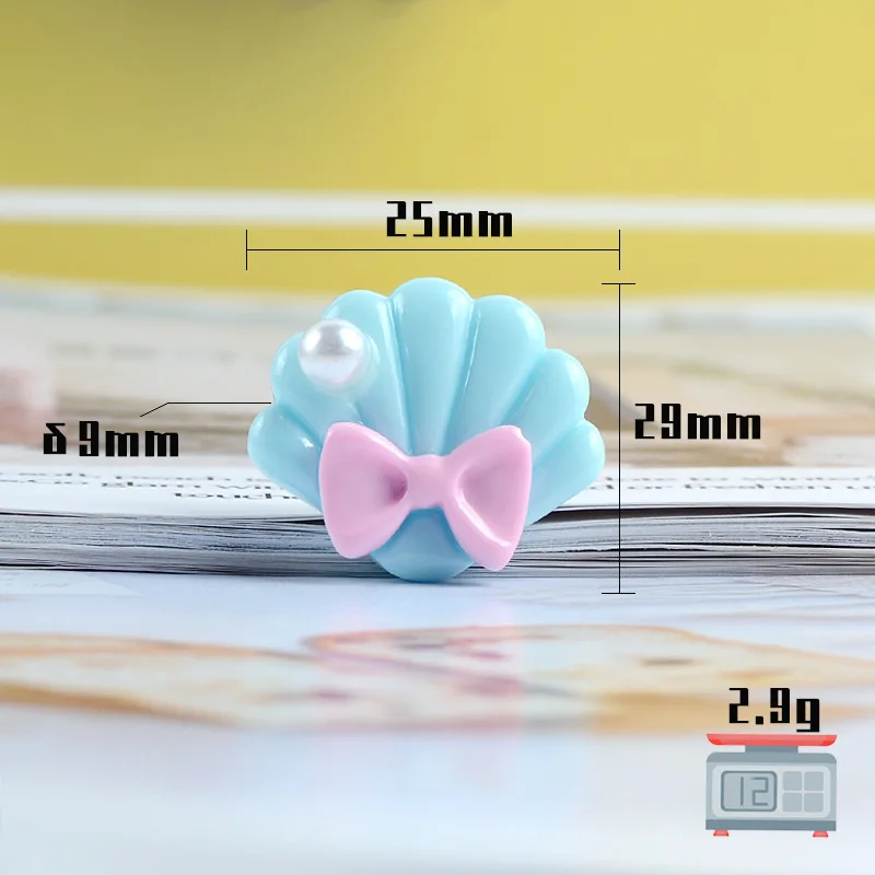 10 Pcs Kawaii Pearl Shell Flat Back Resin Charms Scrapbooking Phone Case Deco Parts Hair Accessories Girl Craft Supplies