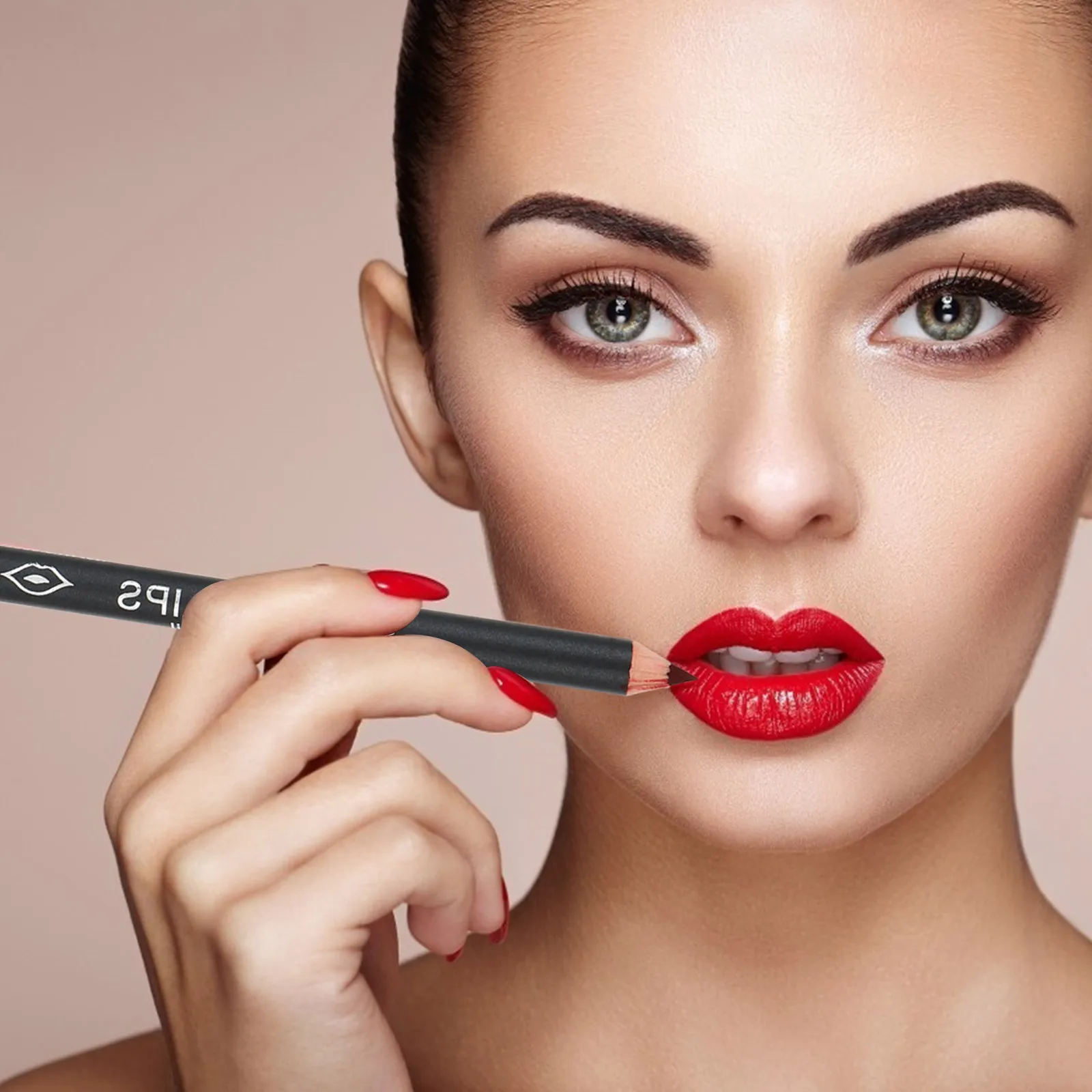 Set di matite per labbra da 12 pezzi, impermeabili, a lunga durata, opache, per lo strumento per modellare le labbra, per il trucco degli occhi e delle sopracciglia