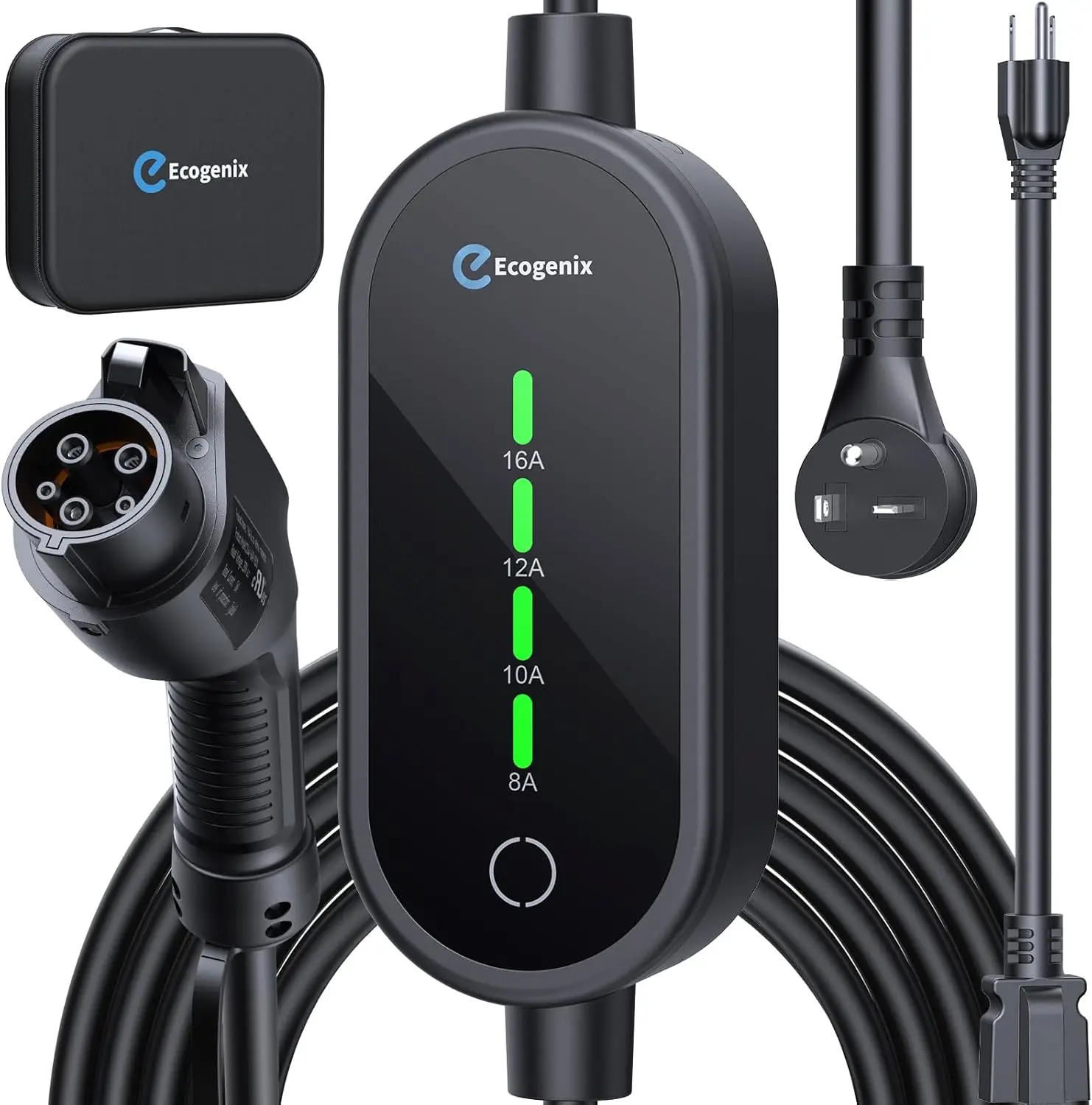 Level 1/2 EV Charger with Adjustable Current, Universal Compatibility for All J1772 EVs, 21ft Cable