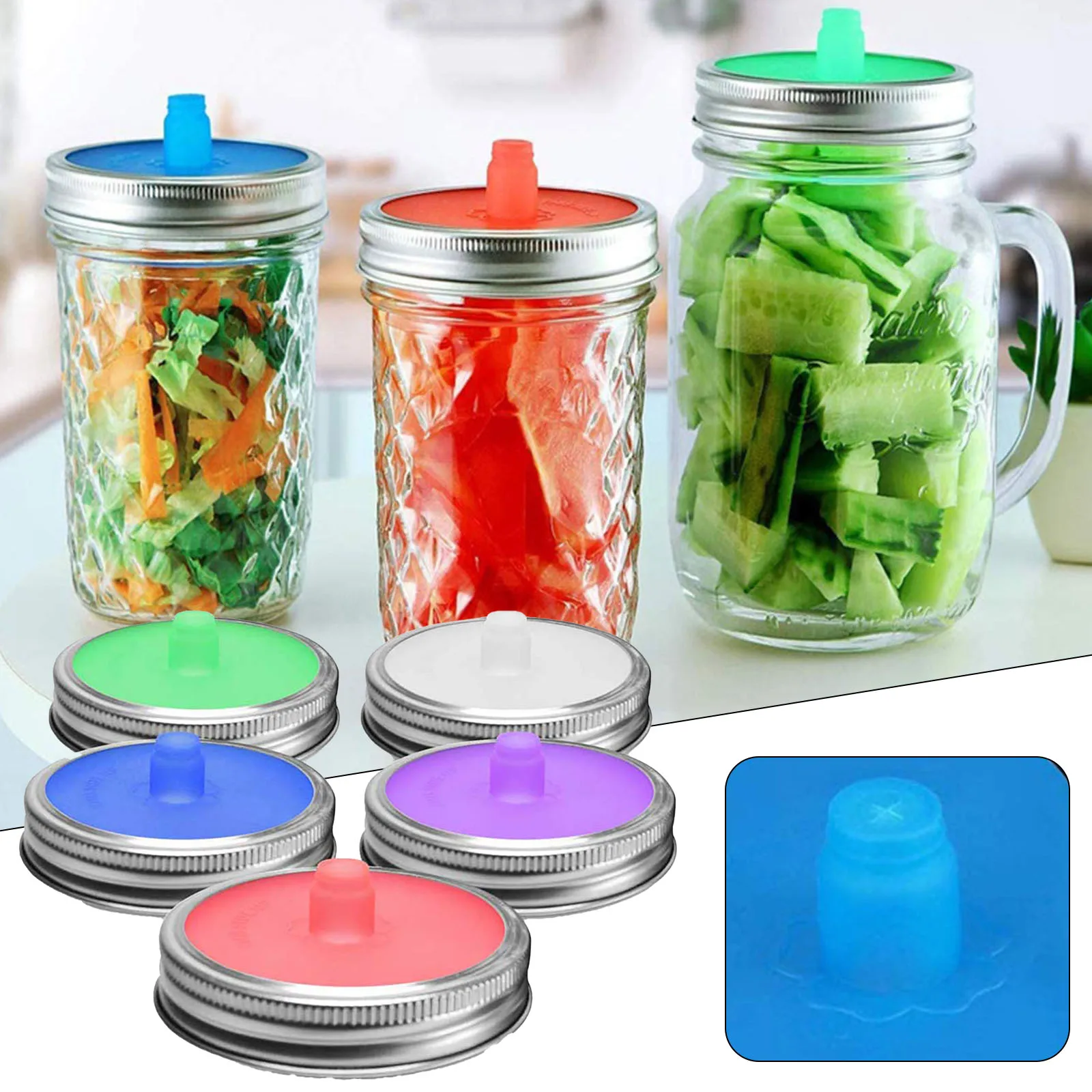 Organic Silicone Fermentation Cover Silicone Fermentation Lid Anhydrous Airlock Fermented Pickles For Dishwashers Kitchen Tools