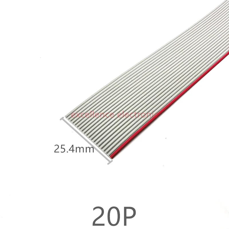 1/2/5/10Meter 6P/8/10/14/16/20/26/30/34/40/50/60 Pin 1.27mm Pitch Gray Flat Ribbon Cable 28 AWG Wire For 2.54mm FC IDC Connector