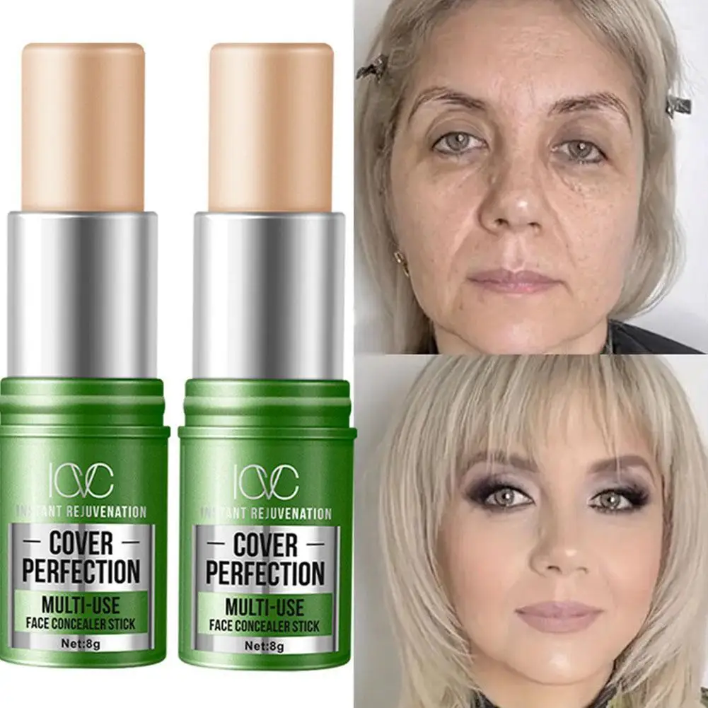 Lazy Foundation Stick,Moisturizing and Natural Concealer Makeup,Matte Makeup Base,Color Correcting CC Cream Facial Foundation