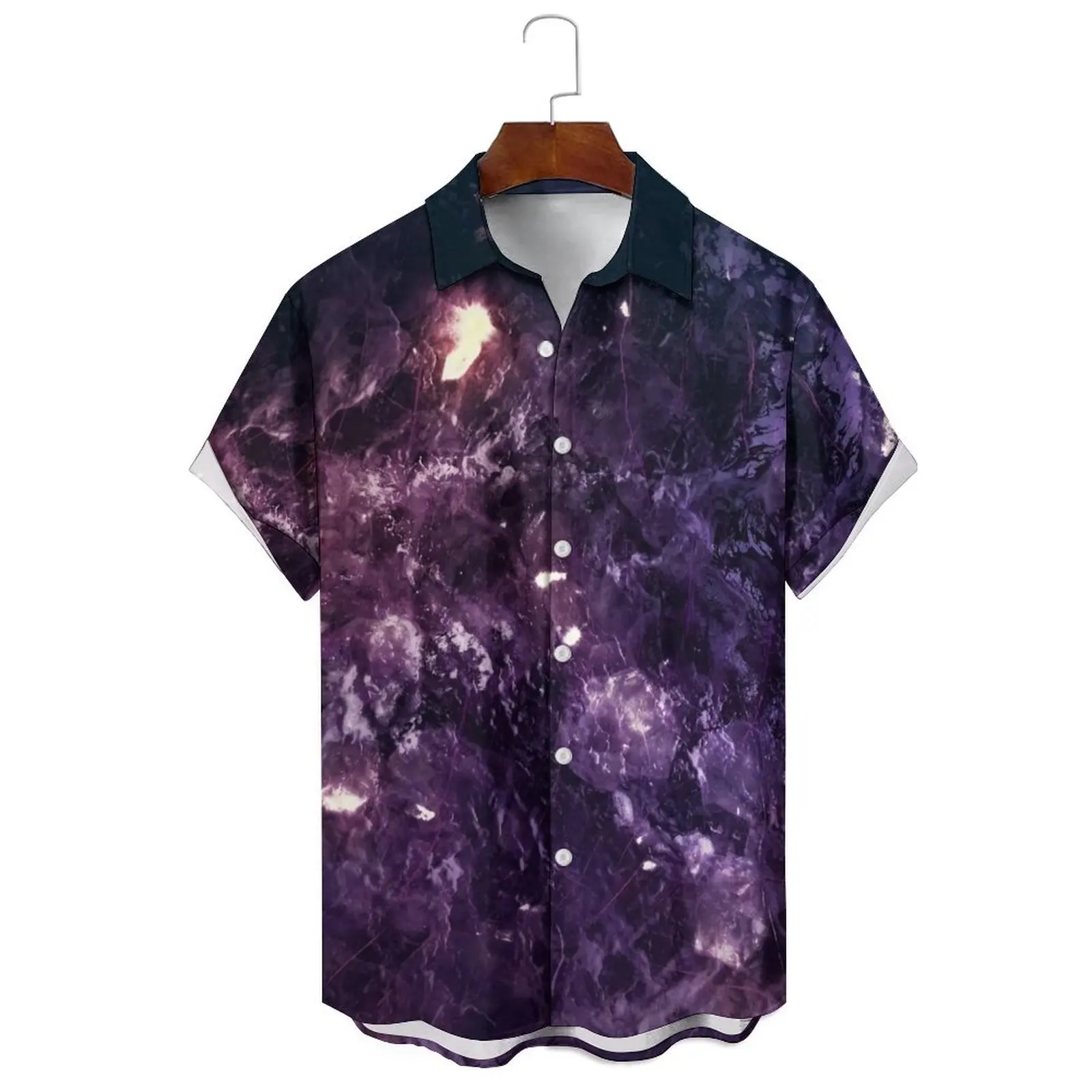 

Men's/Women's Summer Loose Casual Cartoon Milky Way Landscape Illustration Print Fashion Daily Can Wear Short-Sleeved Shirt