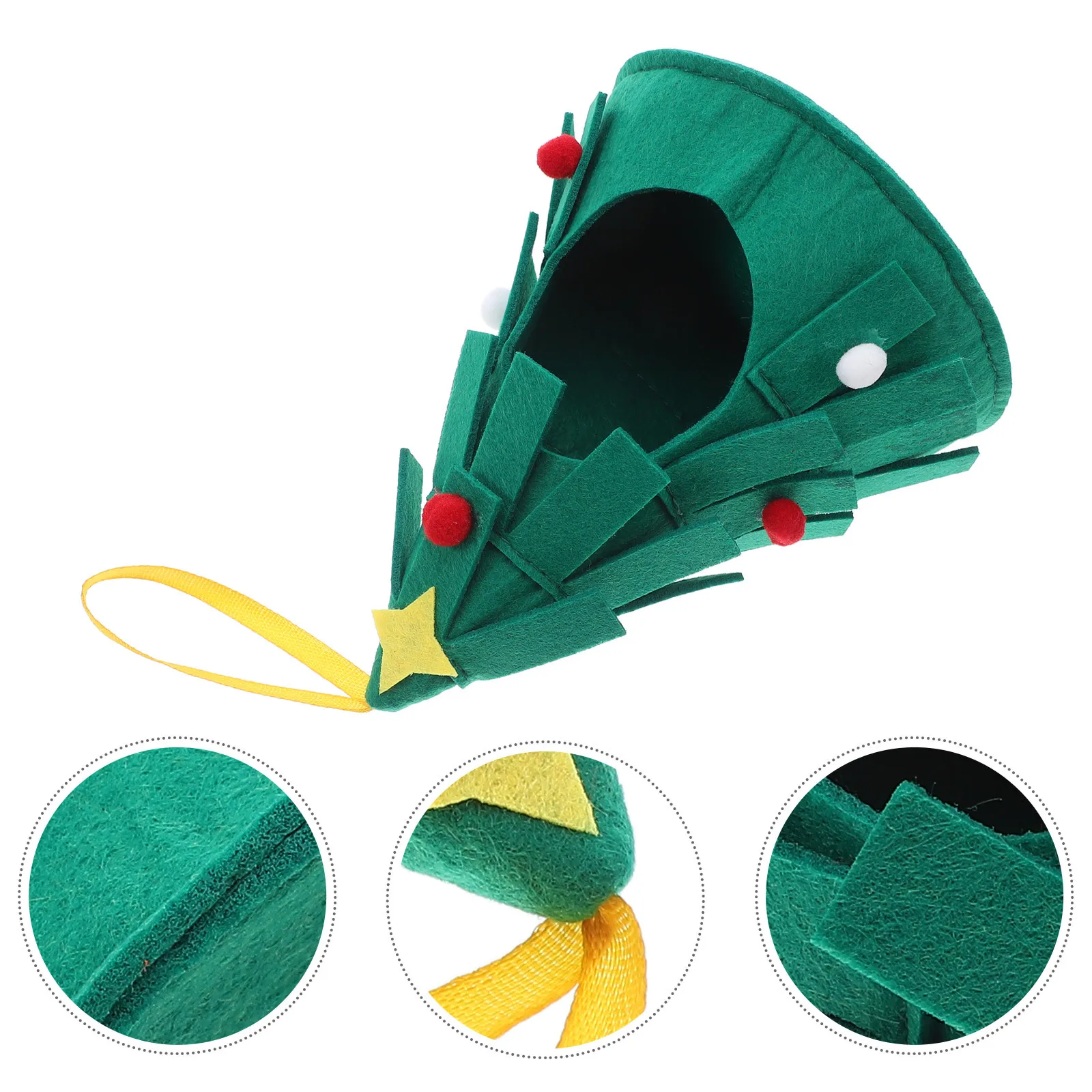 

Christmas Bird House for Parrots and Small Pets Felt Hanging Nest Bed Cage Decor Cozy Winter Retreat for Cockatiels Chinchillas