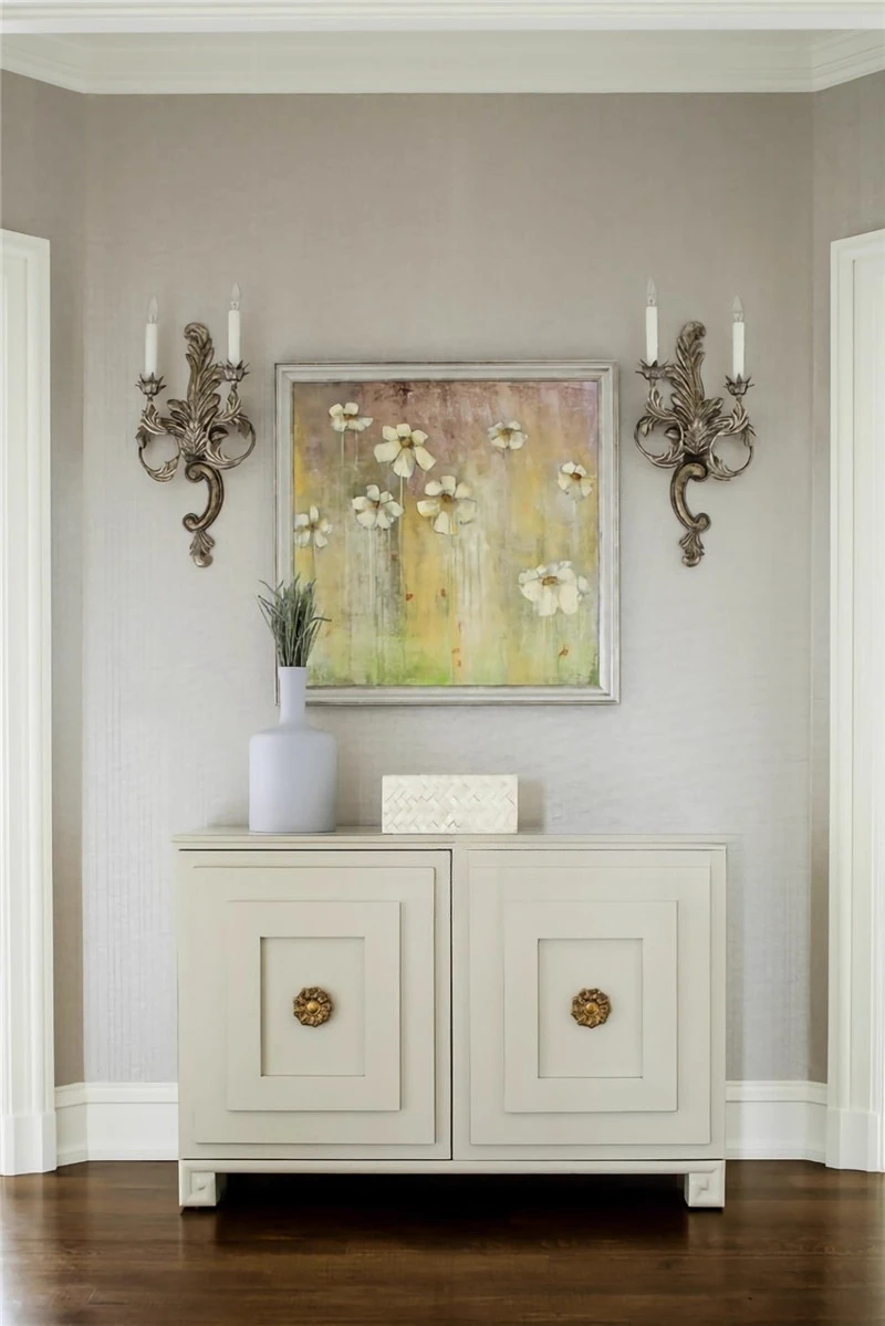 light luxury solid wood porch cabinet entry foyer cabinet ultra-thin and simple