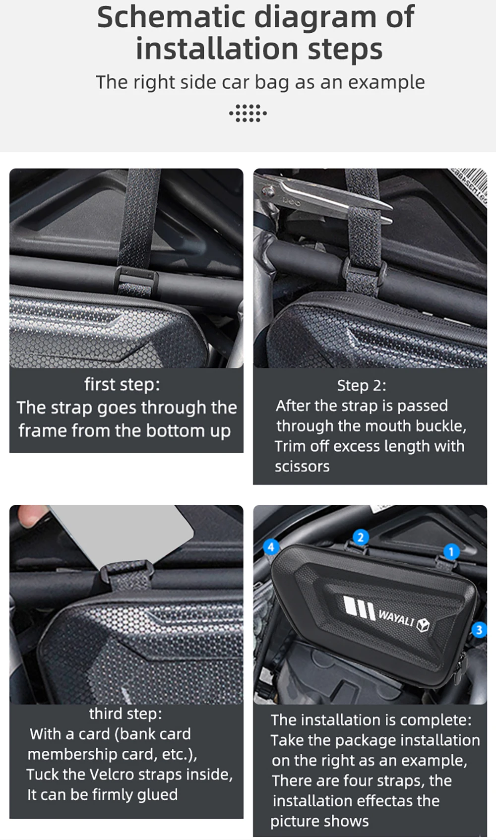 Für VOGE R125 125R R 125 R Brivido R125 125R Motorradzubehör Seitentasche Werkzeugtaschen Rahmen Stoßstange Stange Wasserdichte Aufbewahrungstasche – Detail 12