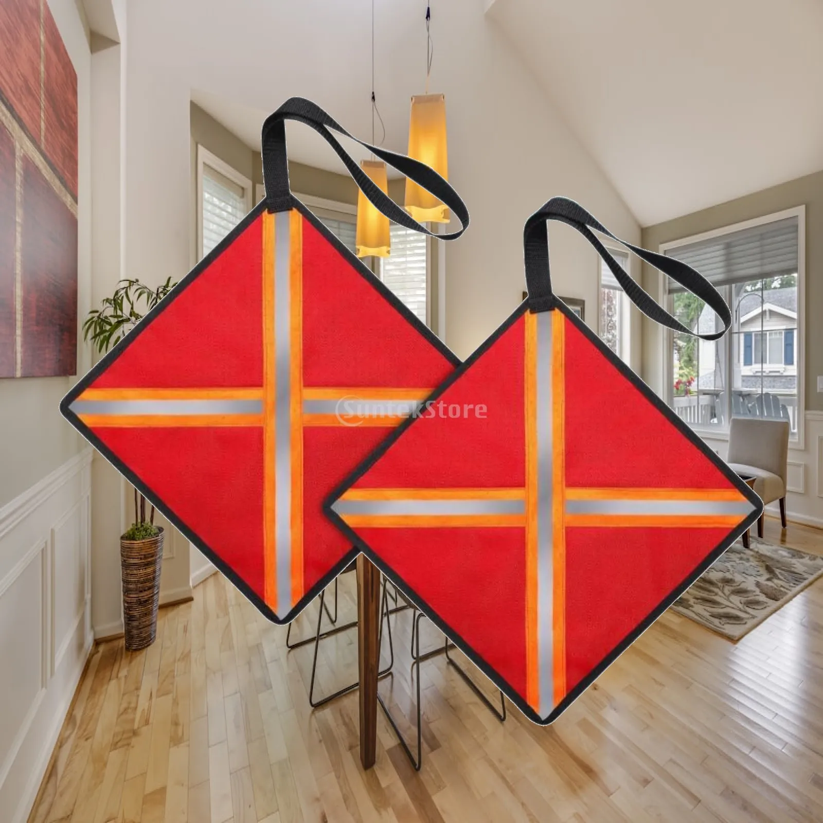 2 Pack Truck Safety Flags, 12.60 Inch Reflective Kayak Flag, Safe Travel Flag