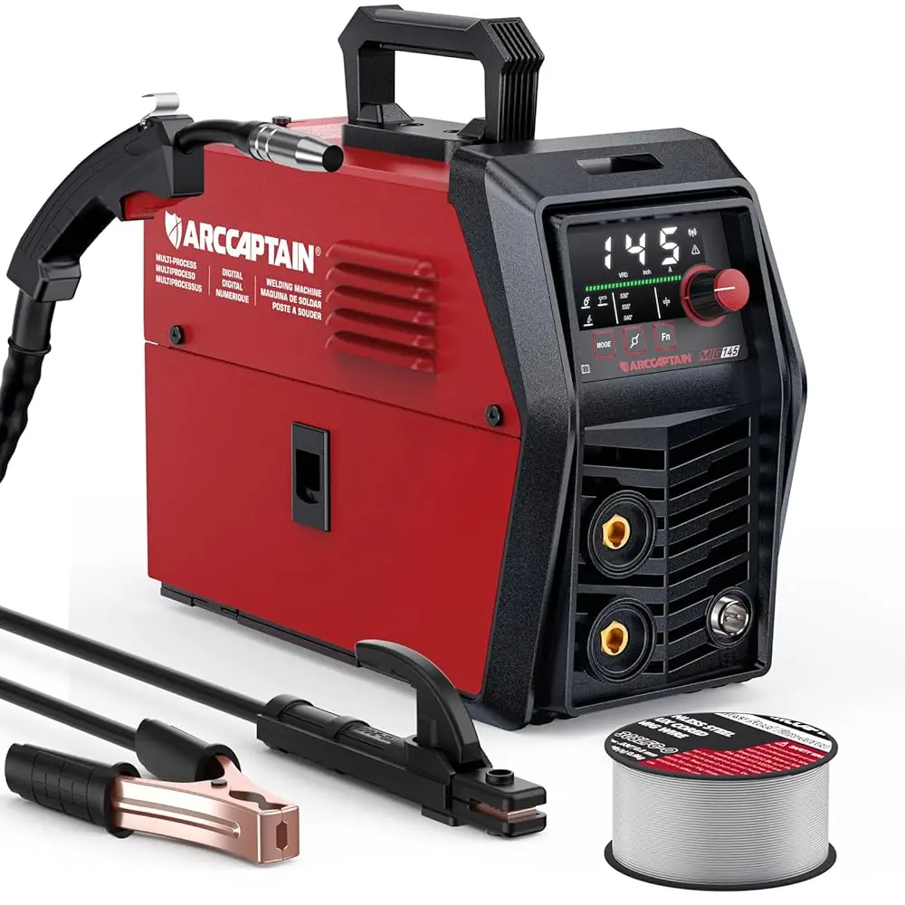 

ARCCAPTAIN European Standard 145A 230V 3-in-1 Gasless MIG Welder Portable APP-Controlled Flux Core MIG Welding Machine