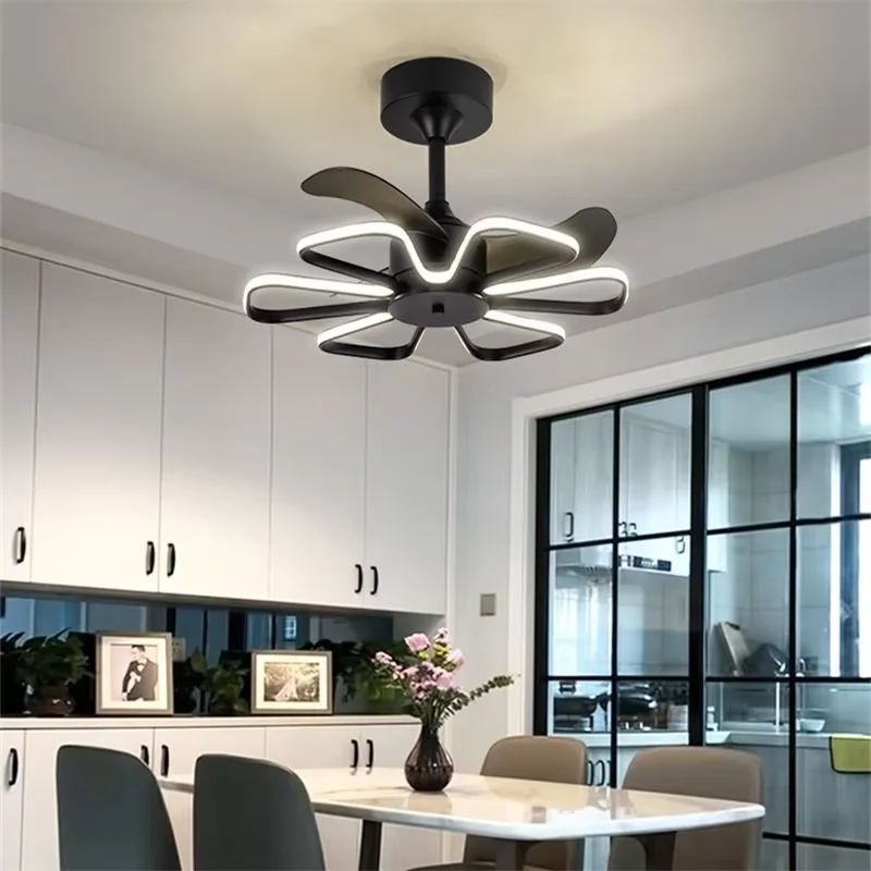 LED All-in-One Stealth Direct 110V 220V Fan Light Modern LED Nordic Ceiling Fan Light 55cm Dining Room Bedroom