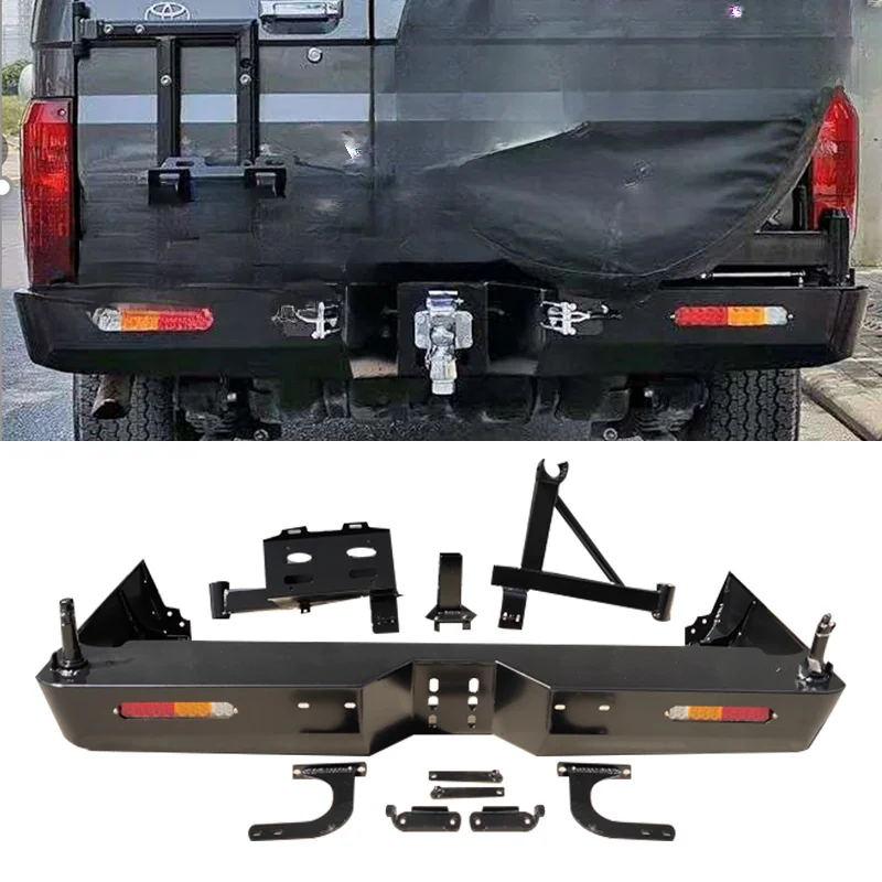 Rear BUMPER LC76 Rear  with spare tire rack Oil drum rack RA anti-collision bar