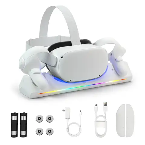 Oculus Quest 2 VR 충전 스탠드에 적합 Mate Quest 3/3S 헬멧 고속 충전 베이스 VR 핸들 자기 보관 스탠드