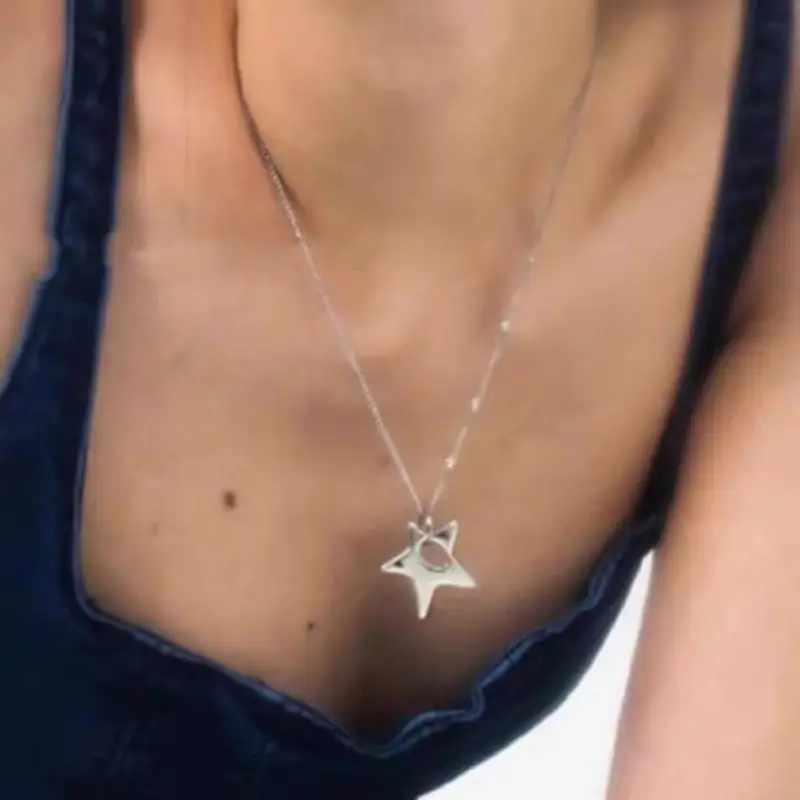 

HXBA Vintage Y2k Jewelry Sweet Cool Girls Irregular Star Pendant Necklaces