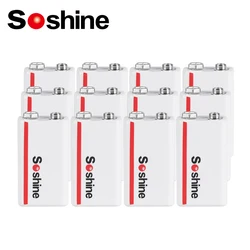Soshine 9V 6F22 Rechargeable Battery 680mAh Li-Po Lithium Battery for Smoke Alarm Multimeter Massager Electric Guitar Microphone