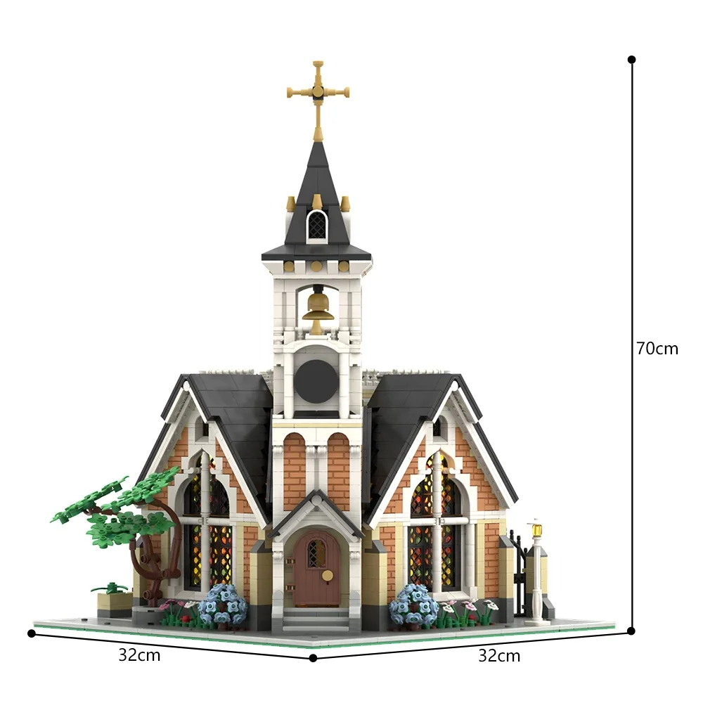 Moc 3118 PCS Kit di blocchi di costruzione della chiesa commemorativa di san giuseppe Modern Street Architecture Model Toys for Children Gifts