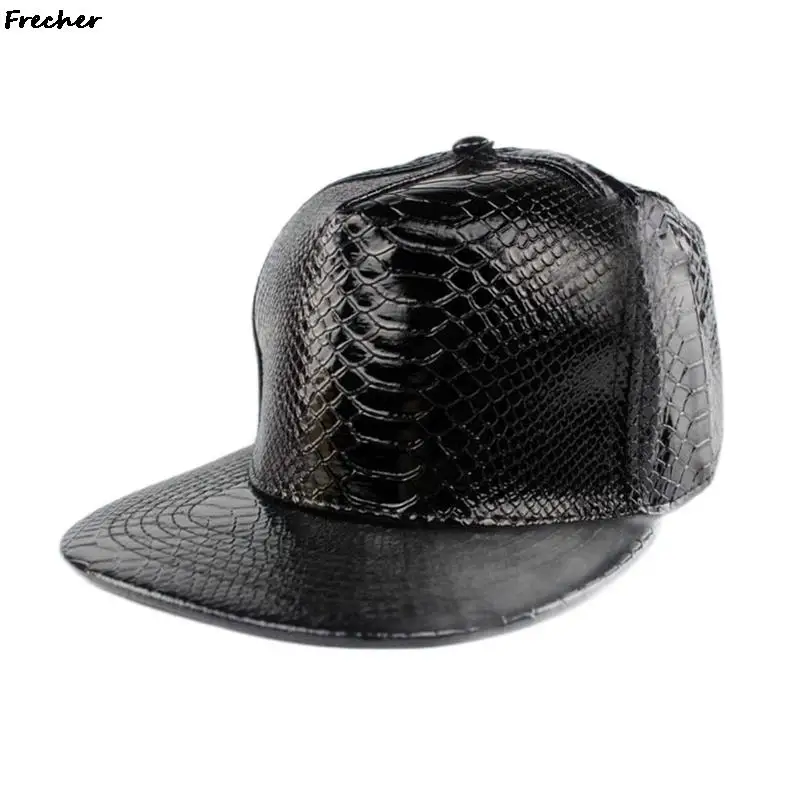 Crocodile Pattern Trucker Hat Bright Leather Hip Hop Hats Gold Snapback Gorras Women Men Rock Baseball Cap Spring Winter Visors