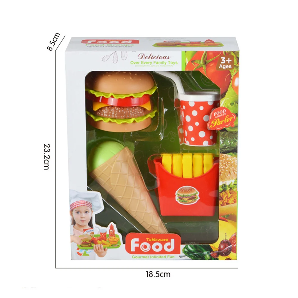 Simulatie Burger Set Speelgoed Doe alsof je kookt Voedsel Speelrekwisieten voor kinderen