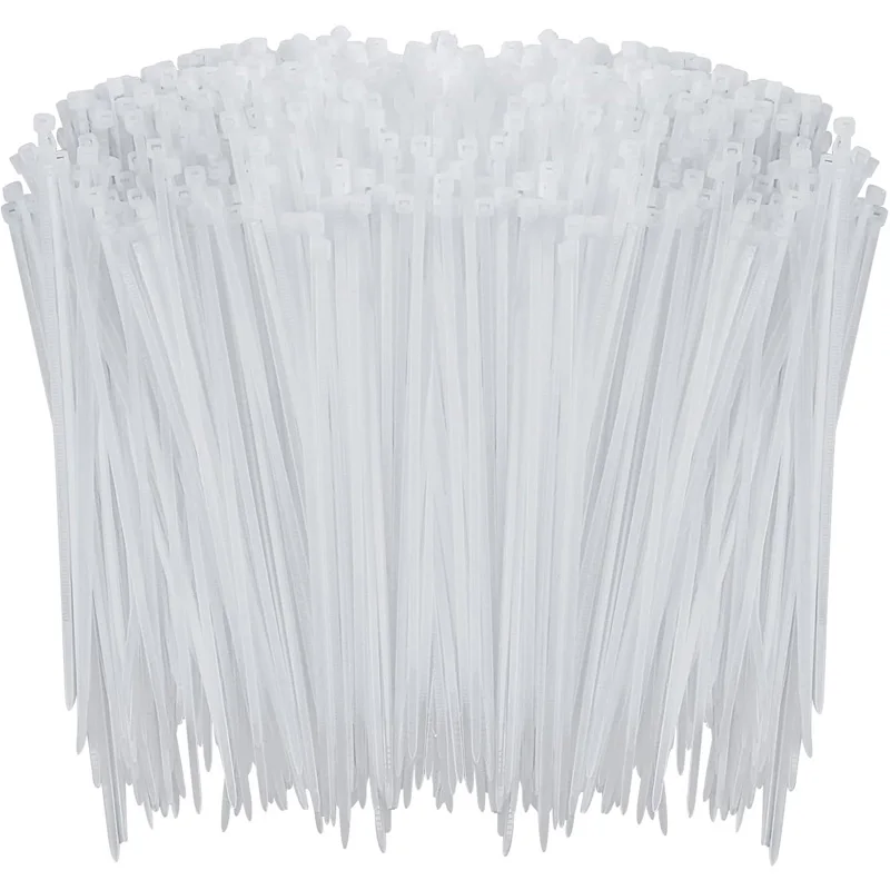 Nylon Cable Ties – Wire Bundling, Pipe Fixing, Self-Locking, Tighter When Pulled, Thickened Buckle