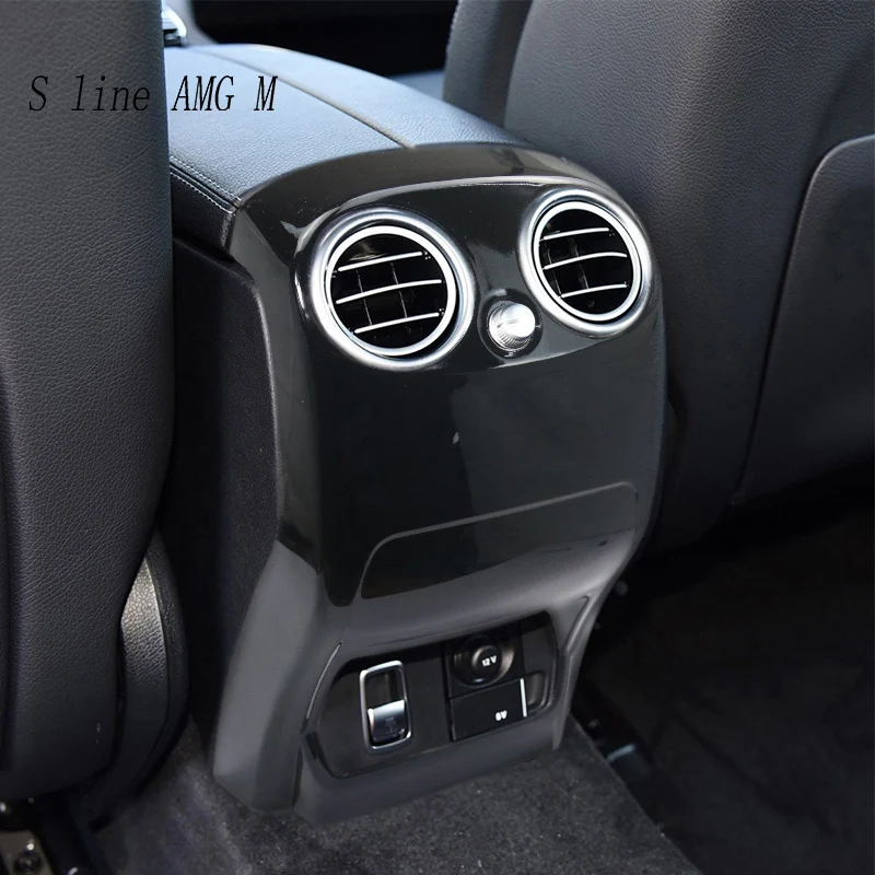 For Mercedes Benz GLC X253 W253 C253 2019-2022 Car Rear Armrest Box Air Conditioning Outlet Cover Frame Carbon fiber Accessories