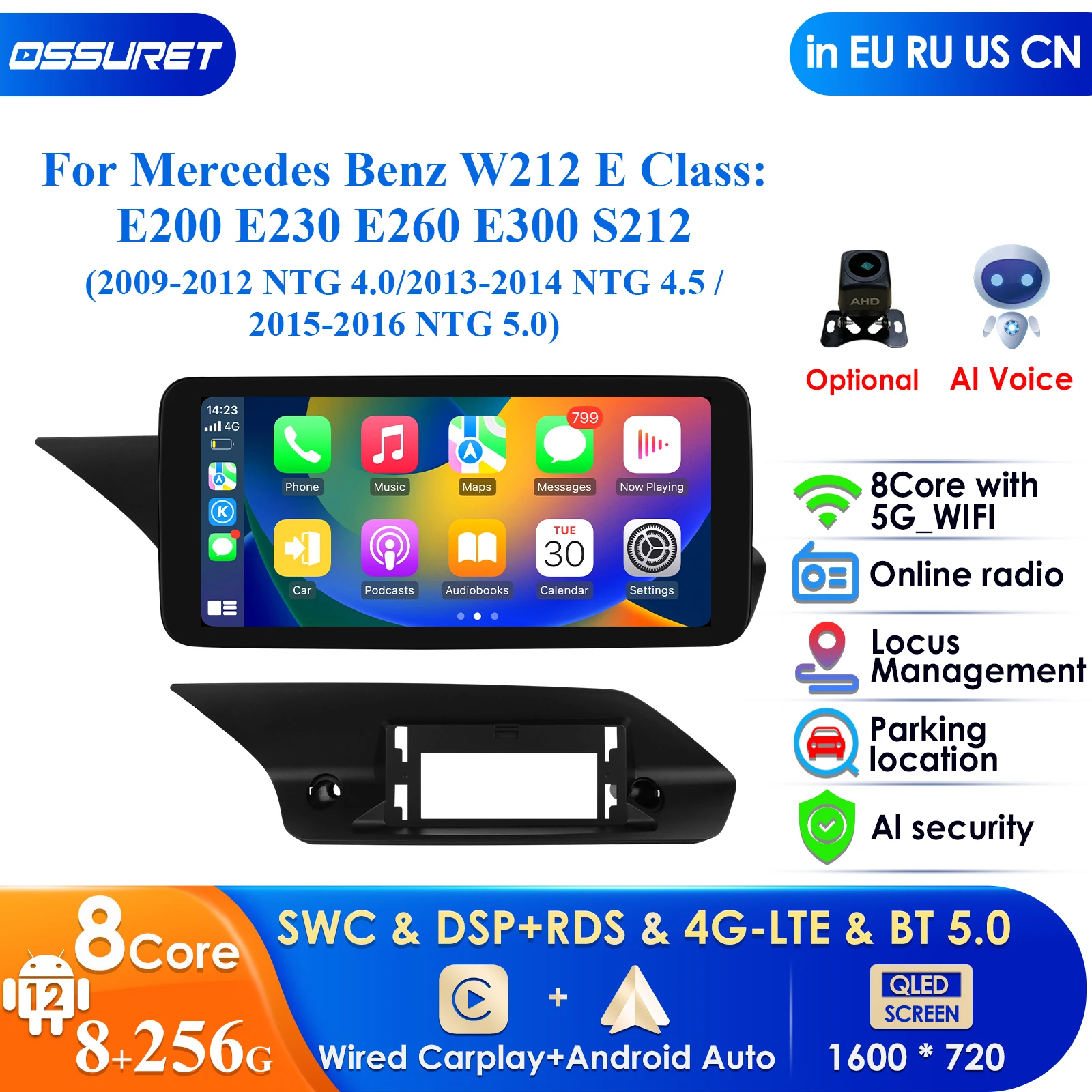 Carplay 4G 10.33'' Android Car Radio for Mercedes Benz W212 E-Class E200 E230 E260 E300 S212 NTG Multimedia GPS 2din Autoradio