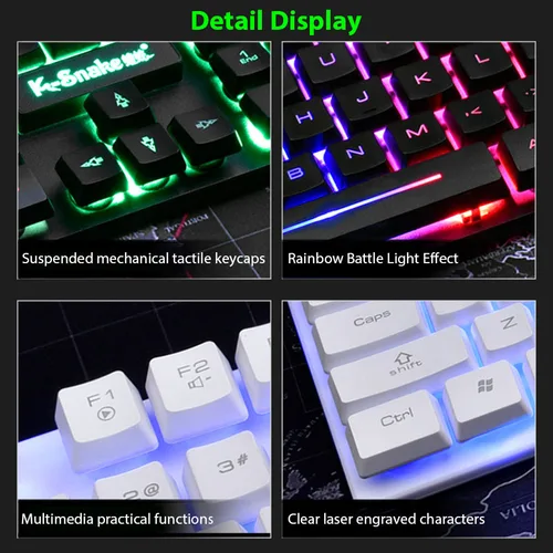Imagen 2 del producto Juego de teclado y ratón KM320, teclado retroiluminado con juego luminoso resistente al agua