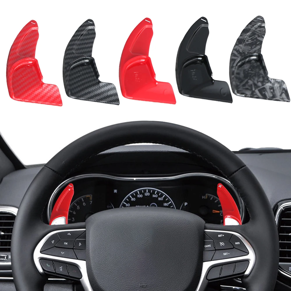 2pcs for Dodge Challenger SRT 2015-2021 Car Steering Wheel Shift Paddle Extension Stickers Automotive Interior Accessories