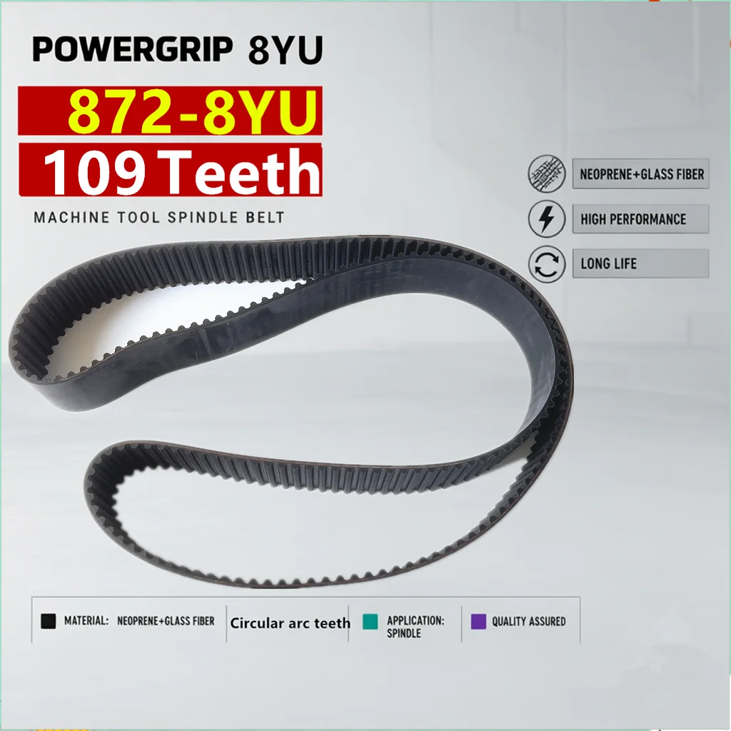 PowerGrip 872-8YU 109 Teeth 8YU Arc Tooth Timing Belt for Woodworking Machinery CNC Machine Tools Robots Spindle Drive Belt