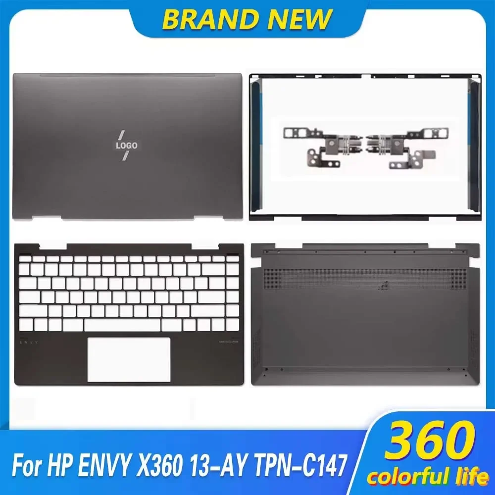 New Top Case For HP ENVY X360 13-AY TPN-C147 Laptop LCD Back Cover Front Bezel HInges Palmrest Bottom Case 13.3