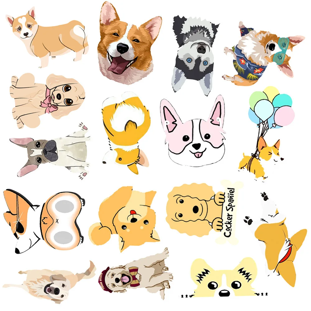 50 pieces Puppy dog water cup computer refrigerator mobile phone decoration stickers