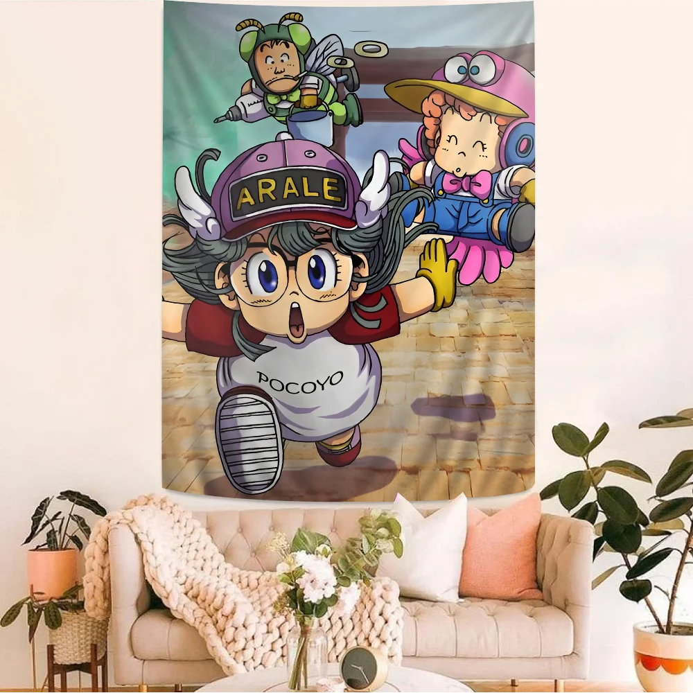 

Anime Cartoon A-Arale DIY Wall Tapestry Hanging Tarot Hippie Wall Rugs Dorm INS Home Decor