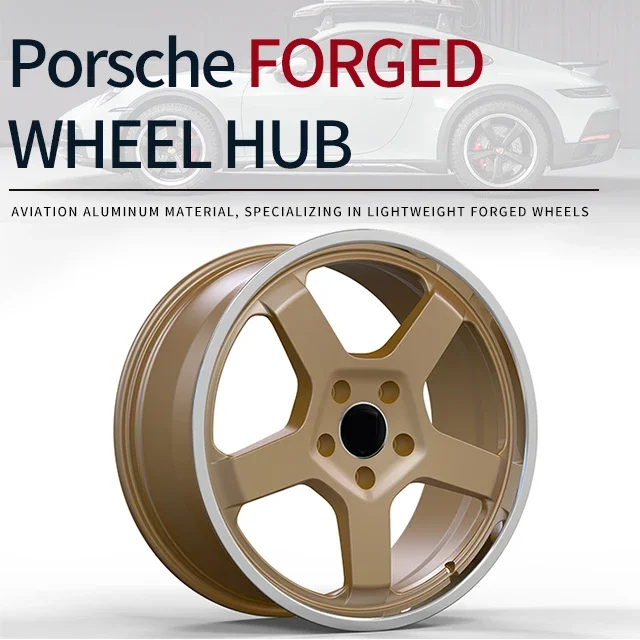 L2025Hubwheel Rim Customized champagne Gold Lightweight Wheel Modification Applicable to Porschee 718 911 Car Rim Forged Wheels,