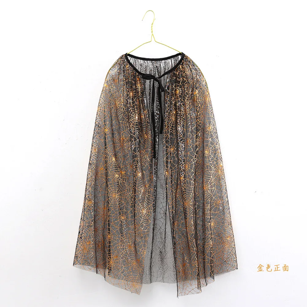 عباءة على شكل شبكة عنكبوت لحفلات الهالوين التنكرية للرجال والنساء والأطفال البالغين