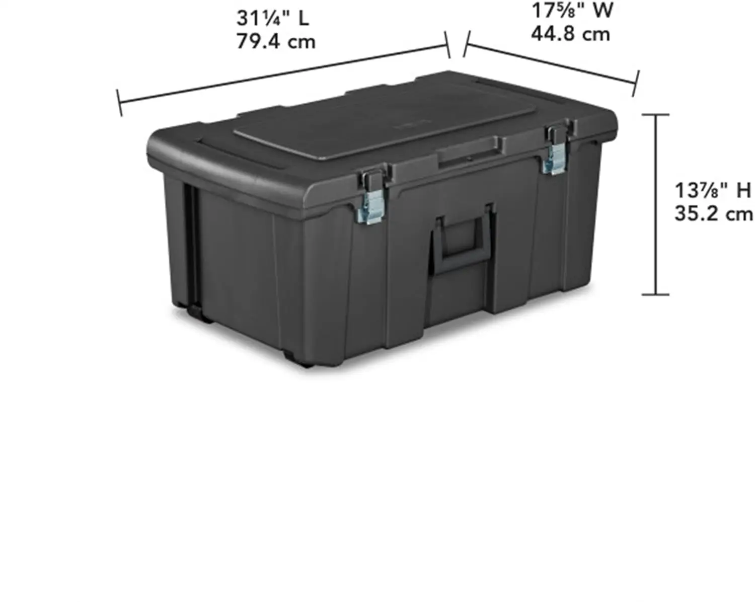 Sterilite Heavy Duty 16 Gallon Portable Plastic Footlocker Storage Container with Handles and Wheels for Dorms and Apartments,