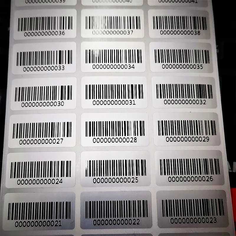 1000pcs Bar code adhesive running number Pipeline Numbers Barcode Inventory Stickers Custom Adhesive paper sticker