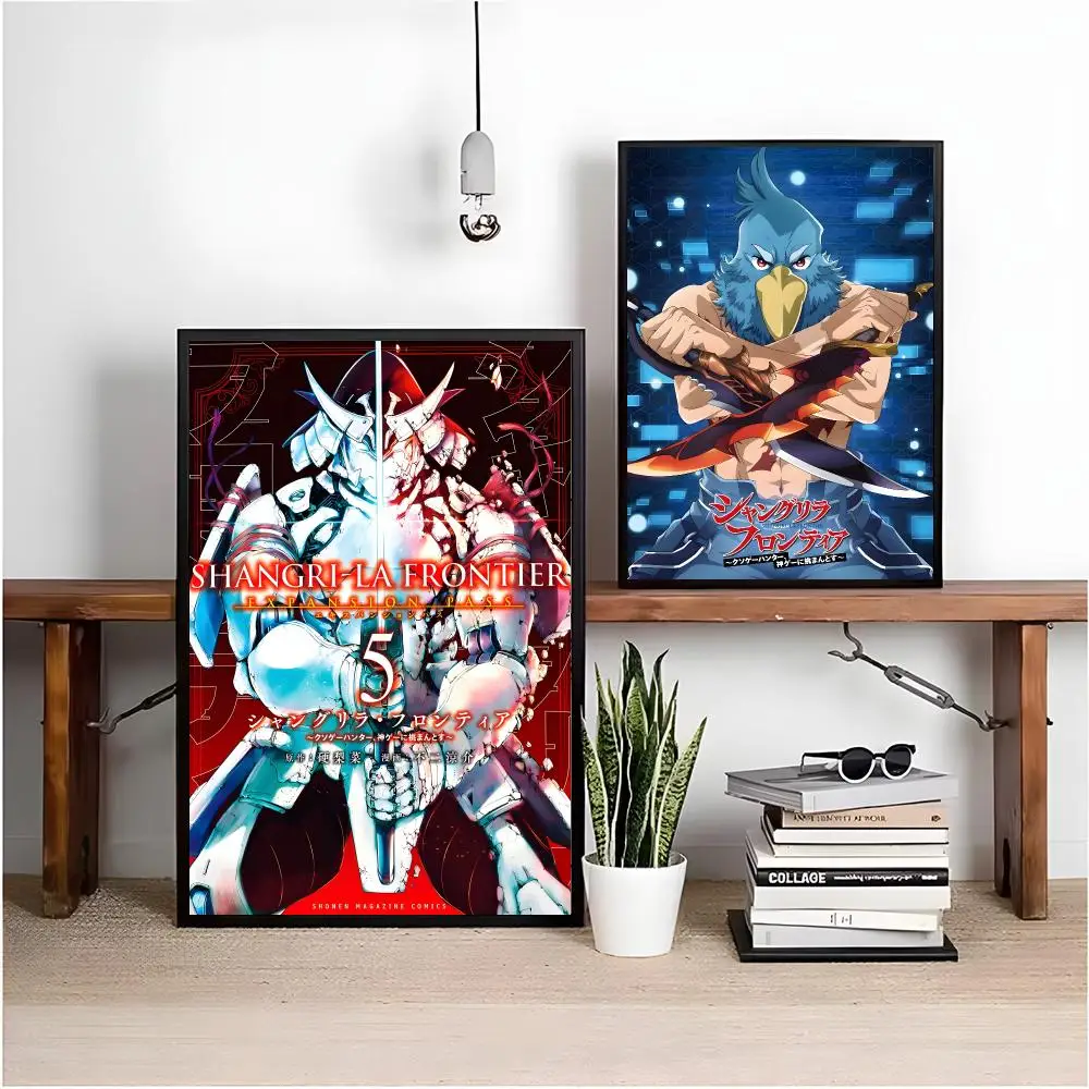 Anime S-Shangri La Frontier Poster Matte Peel And Stick Self Adhesive PVC Removable Waterproof Frameless Bedroom Living Room