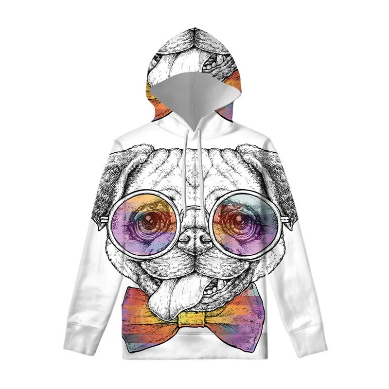 

Cute Pets Pug Pattern Hoodie For Men 3D Printed Animal Dog Hoodies Fashion Long Sleeves Hoody Street Casual Pullover Swearshirt