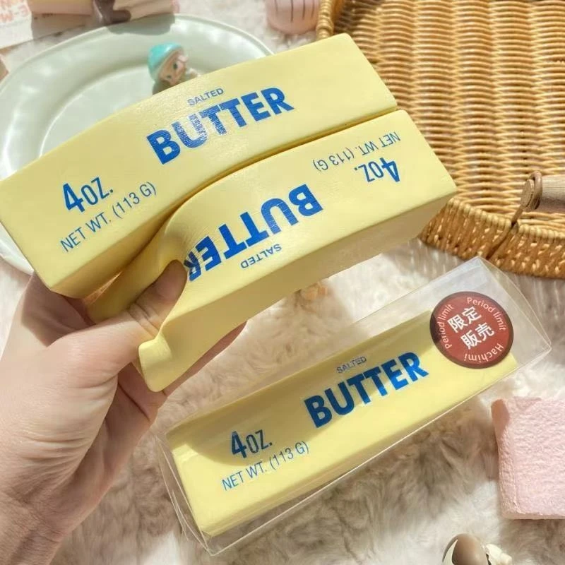Barra de Mantequilla Suave de Rebote Lento, Juguete Antiestrés, Barra de Queso Fidget de Rebote Lento, Juguete Elástico para Niños, Juguete de Broma, Regalo de Cumpleaños