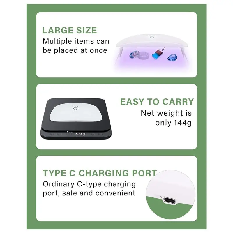 BHTS-2X UV Light For Resin, Foldable UV Resin Ligh, Portable & Fast Curing Higher Power UV Lamp,Supplies For UV Resin Mold