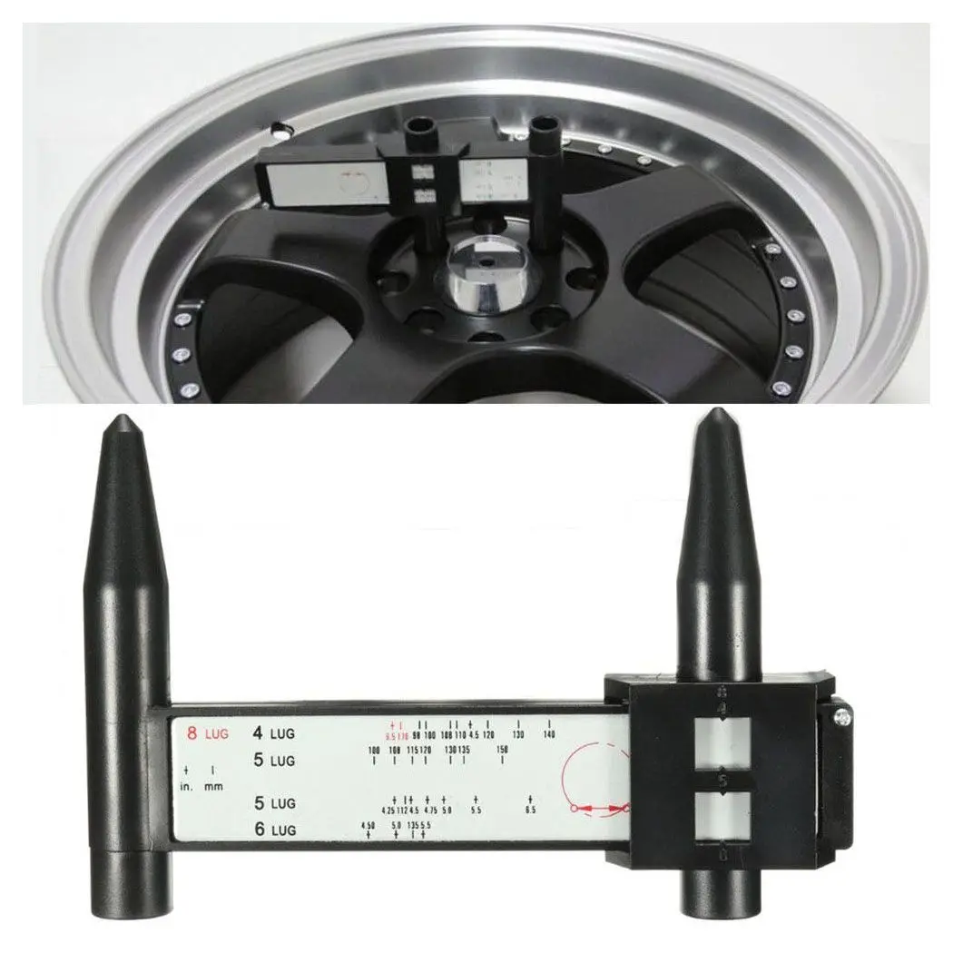 Règle de jauge PCD pour jante de voiture, modèle de 2,2 de roue, outil de mesure, trou 4, 5, 6, 8