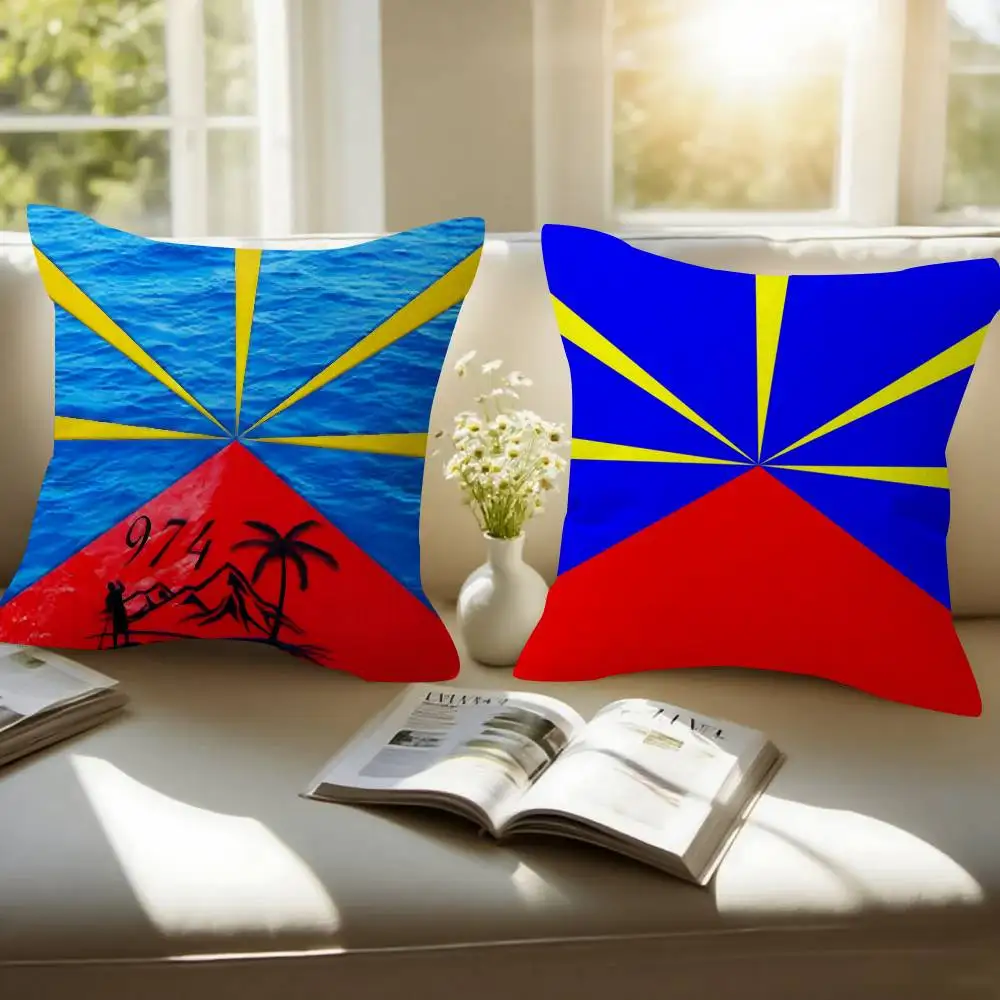 LOGO 974 R-Reunion Island    Pillow Cover Design cushion Cover decor Holiday Decorati