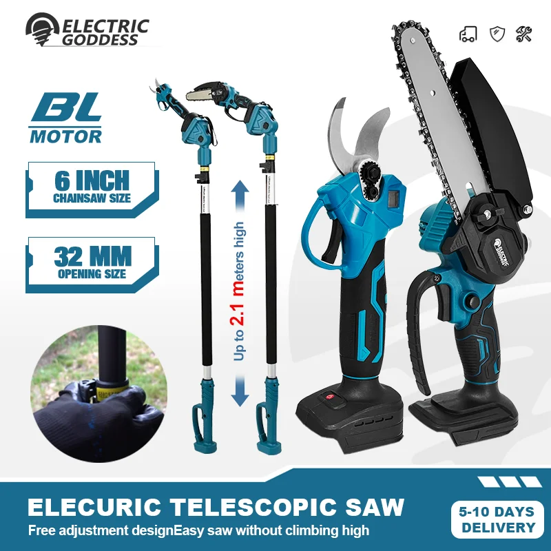 

Электрические аккумуляторные электрические секаторы Goddess, электрические ножницы, бесщеточные садовые обрезки фруктовых деревьев для Makita, батарея 18 В ﻿