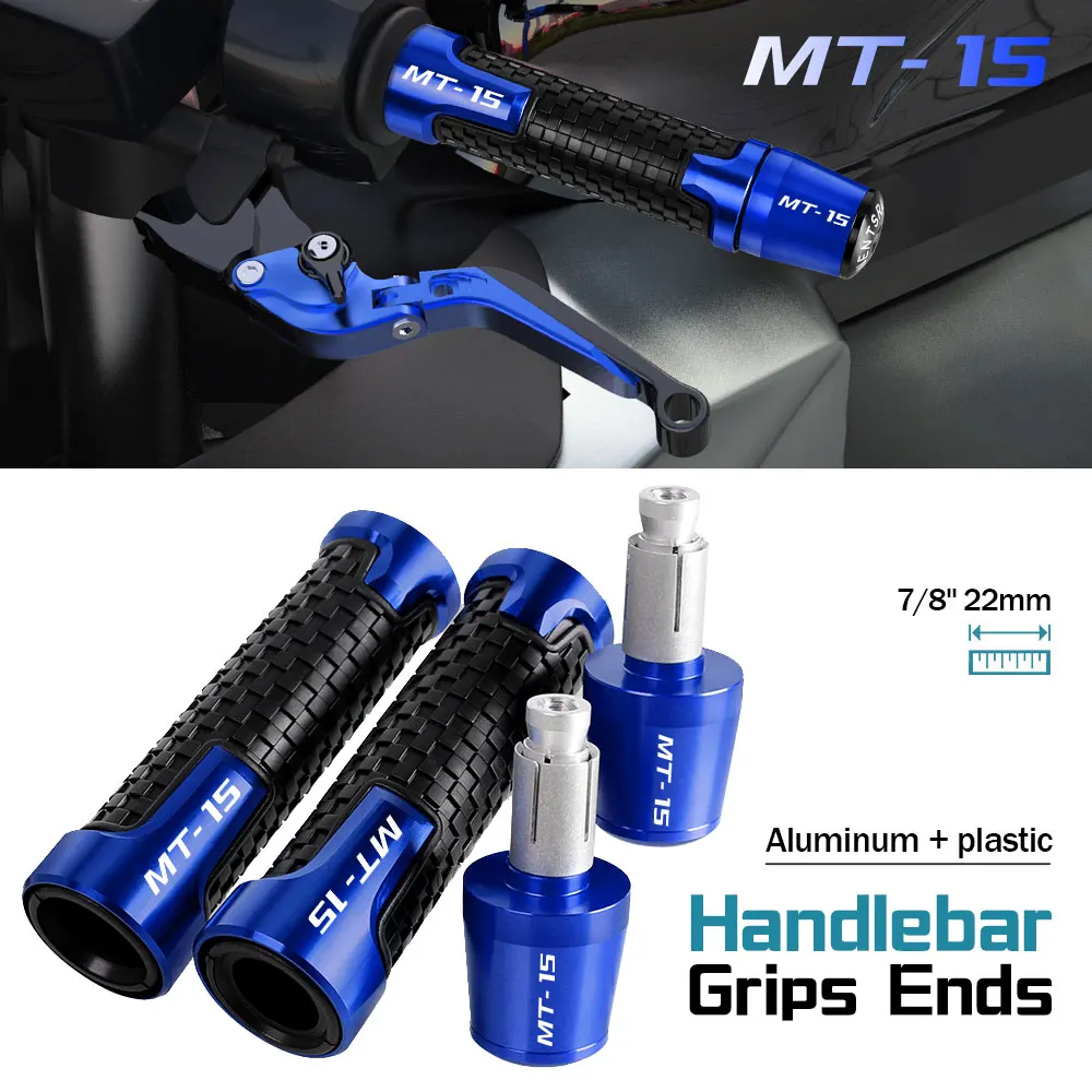 

7/8'' 22mm Motorcycle Handle Grips Handlebar Grip Ends Plug FOR YAMAHA MT15 MT 15 MT-15 2010-2022 2023 2021 2020 2019