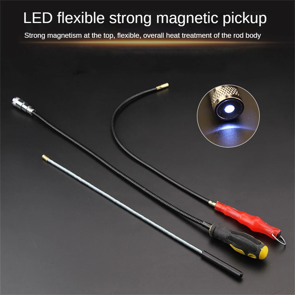 Handle Flexible Grabber Flexible Strong Magnetic Led Pickup Hand Tool Magnetic Claw Telescopic Spring Magnetic Suction Bar