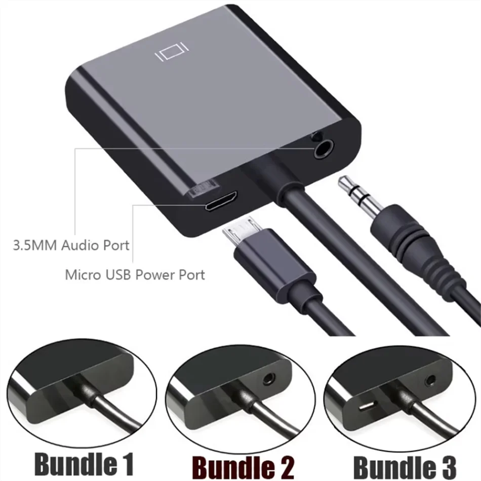 

HD 1080P HDMI-compatible To VGA Cable Converter HDMI-compatible Male To VGA Female Adapter for Tablet laptop PC Projector TV