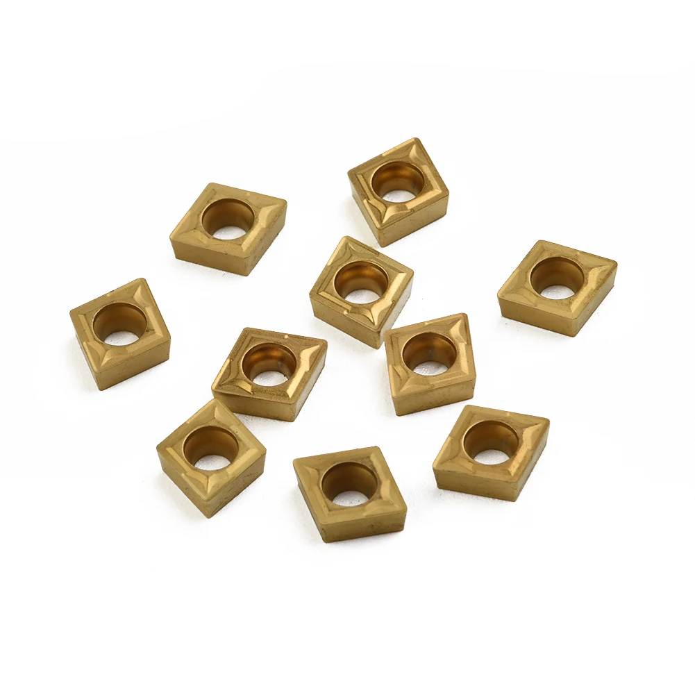 CCMT060204HM YBC251 Carbide Inserts for Lathe CNC For Turning Tool Pack of 10 Gold Color Precise Craftsmanship