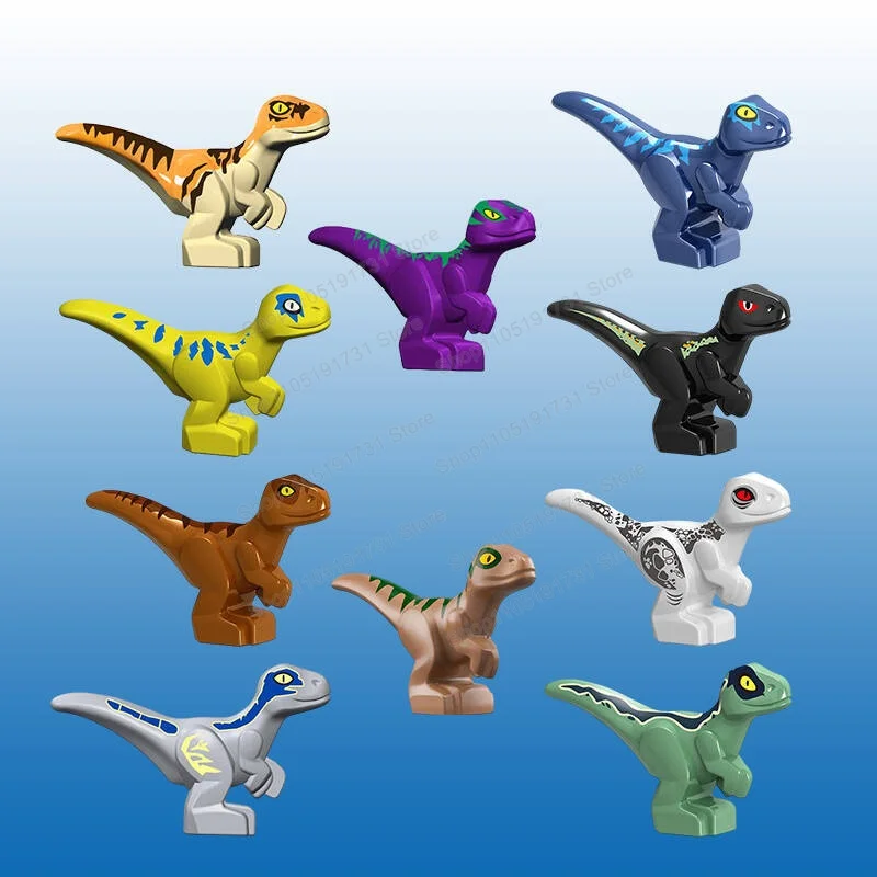 

MOC Dinosaur World Chase Tyrannosaurus Rex Spinosaurus Stegosaurus small size Building Blocks Accessories Toys for Children Gift