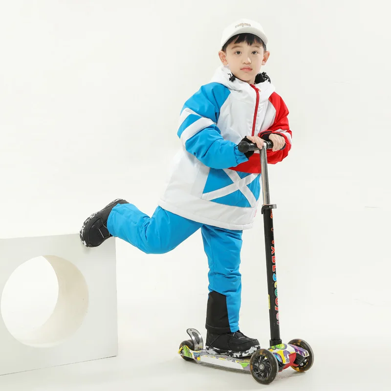 Boys' and Girs' Ski Jackets, Windproof, Warm, Breathable, Wear-Resistant, Suit