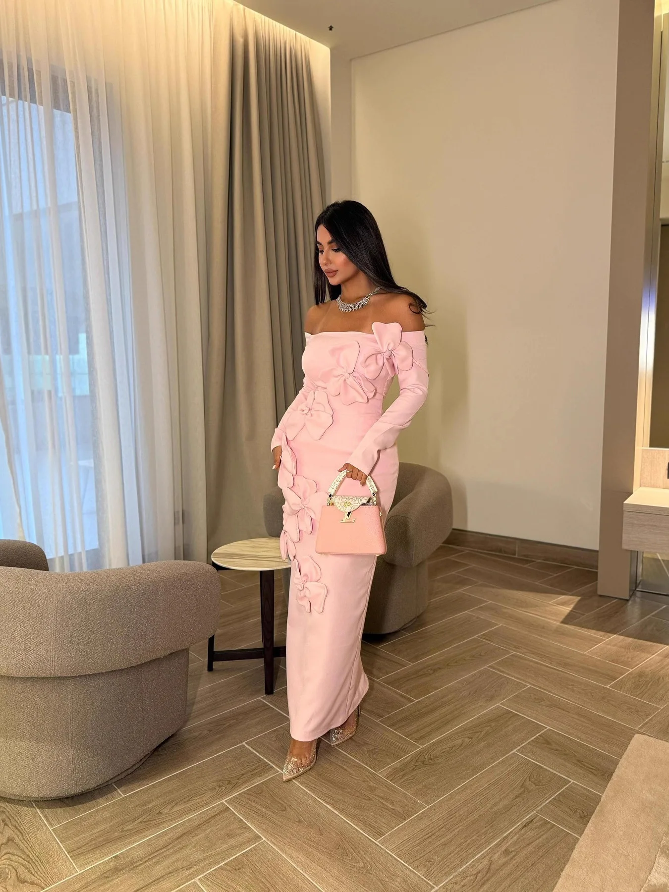 Ele مثير طويل Sve واحد oulder Par Dr Bodycon منتصف طول رسمي دكتور لأداء عشاء كاني لتاريخ الزفاف #4