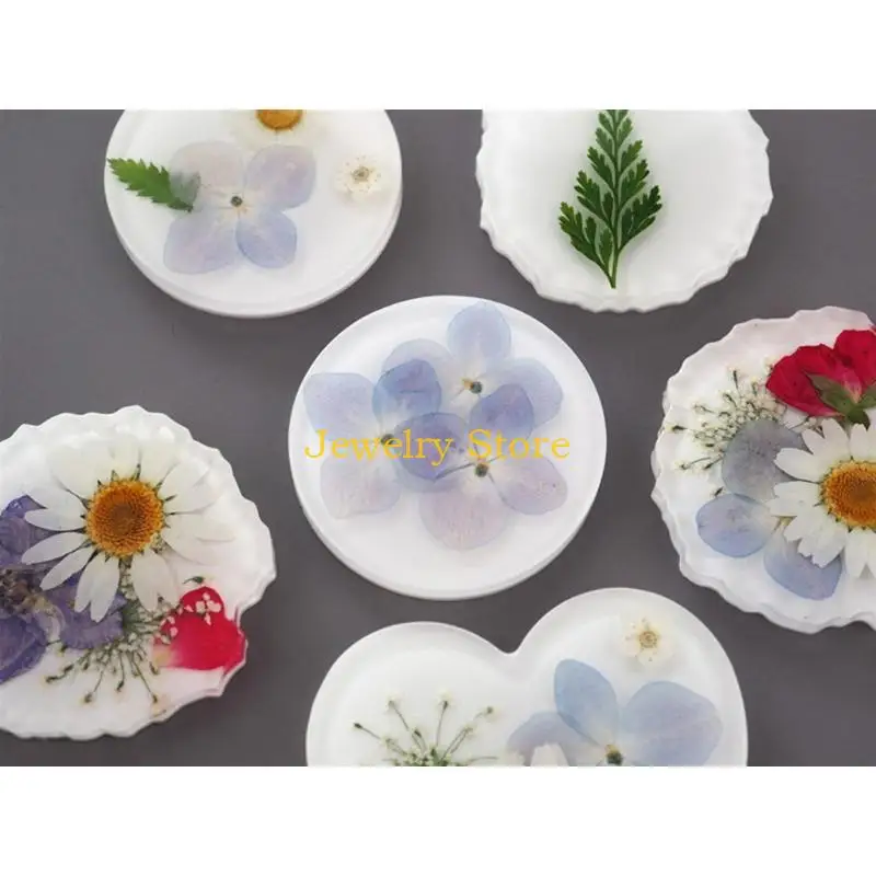

F2TD 7-Cavity Epoxy Resin Silicone Mold Phone Stand Grip Top Mold Irregular Round Heart Phone Grip Holder Resin Mold DIY